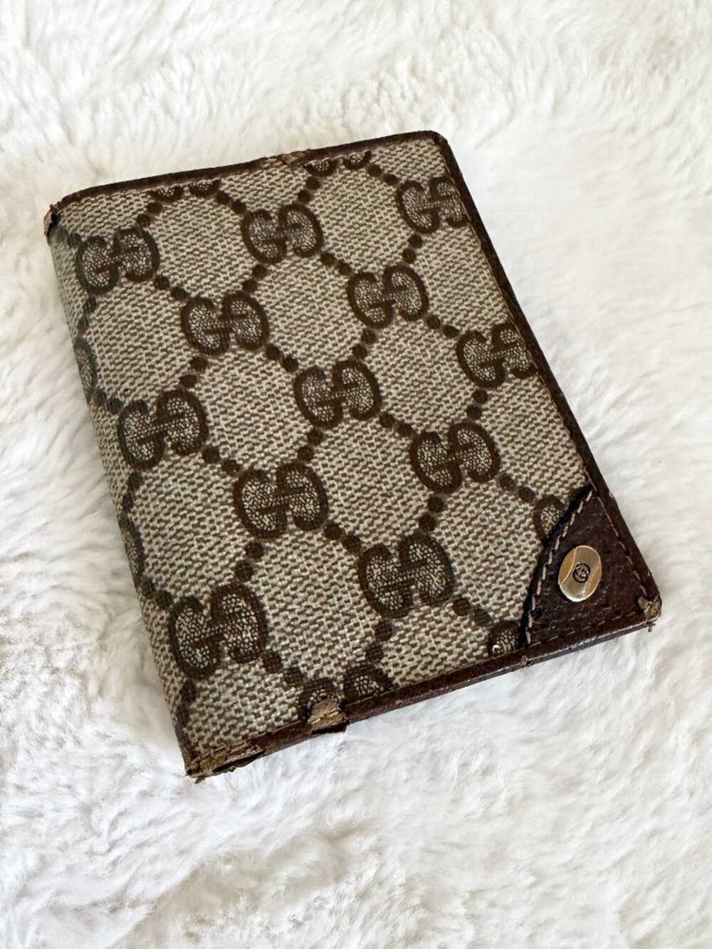 Gucci Vintage GG Supreme Canvas/Leather Wallet/Business Card Holder
